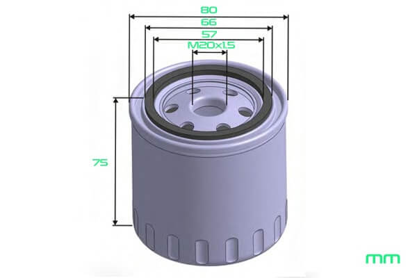 Размеры оригинального масляного фильтра для двигателя 1.6л Киа Рио 4